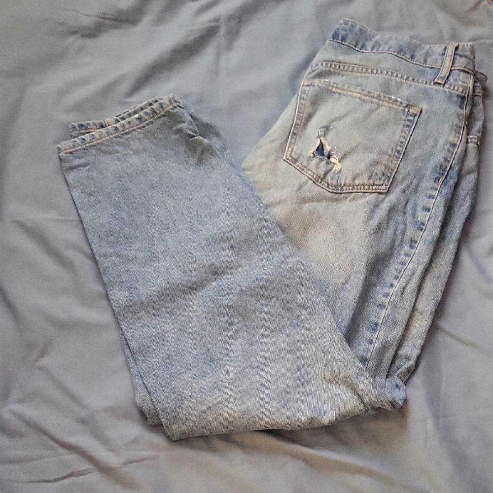 Womens light blue buttonfly jeans